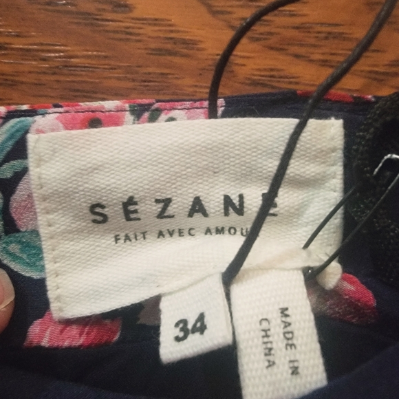 SEZANE Real Silk Navy Floral Wrap Skirt Sz 34 Small NWT - Picture 4 of 7